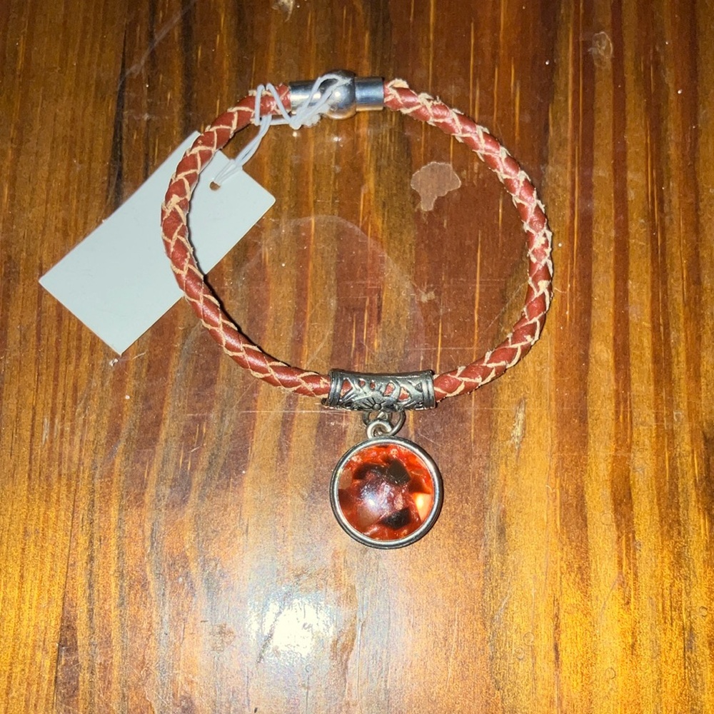 Brown leather bracelet